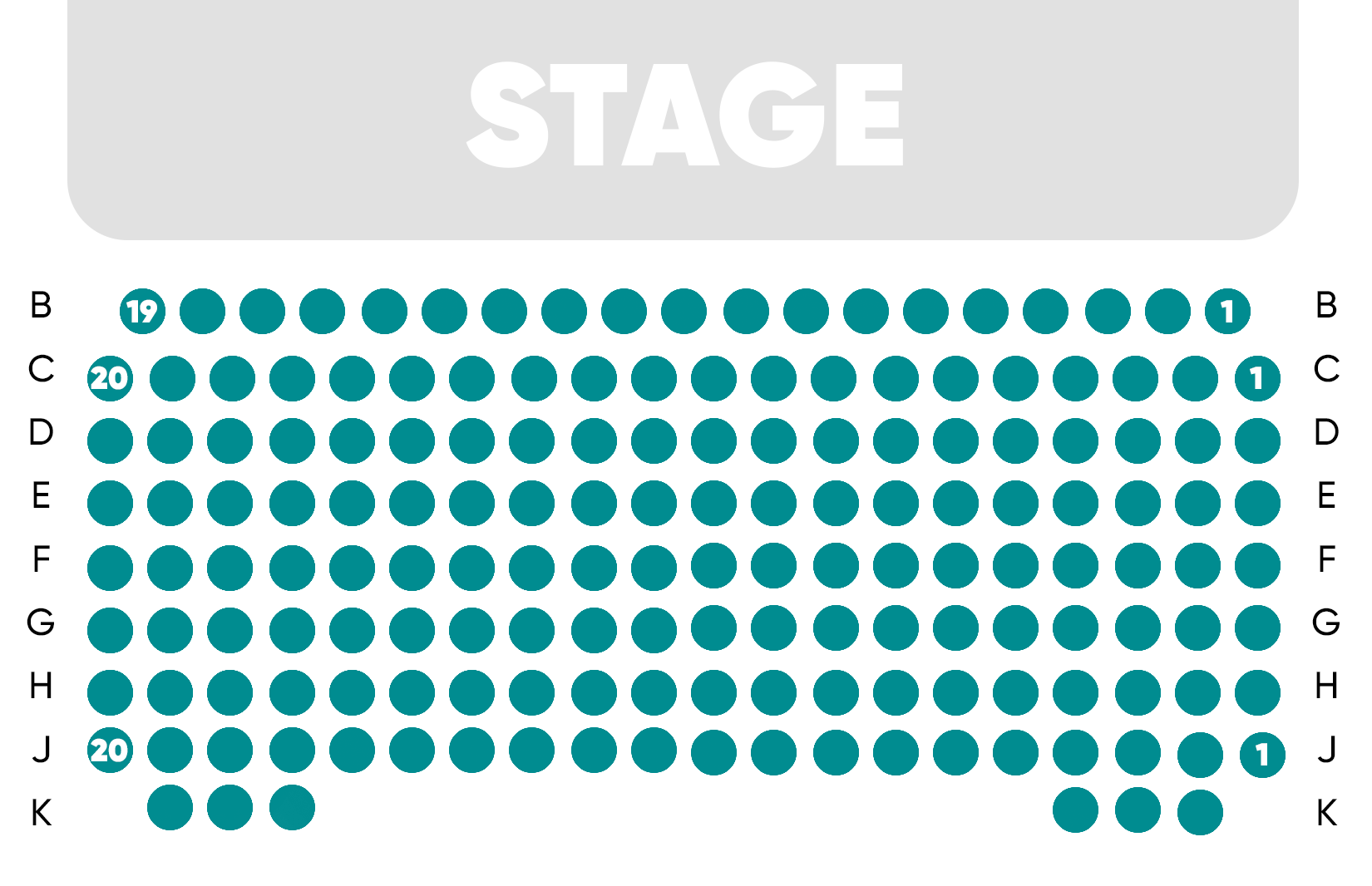 San Francisco Playhouse seat map chart