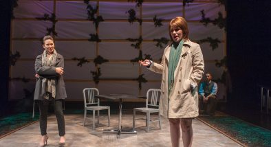 Charisse Loriaux (Samantha) and Lauren English (Lindsey) in San Francisco Playhouse's production of "You Mean to Do Me Harm" at ACT's Strand Theater.
