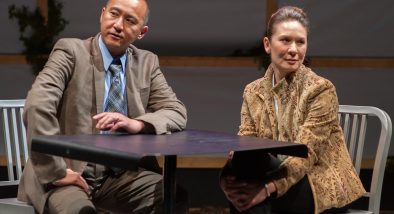 Don Castro (Daniel) and Charisse Loriaux (Samantha) in San Francisco Playhouse's production of "You Mean to Do Me Harm" at ACT's Strand Theater.