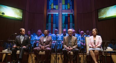 Pastor Paul (Anthony Fusco*) prepares to begin his service alongside Associate Pastor Joshua (Lance Gardner*), Elder Jay (Warred David Keith*) and Paul's wife, Elizabeth (Stephanie Prentice*).