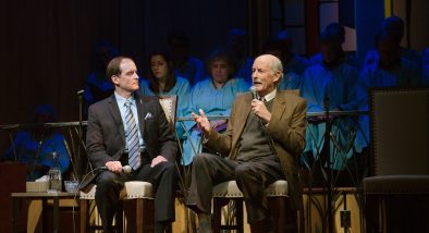 Pastor Paul (Anthony Fusco*) and Elder Jay (Warren David Keith*) discuss the future of their church.