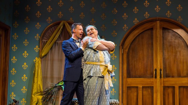 Georges (Ryan Drummond*) persuades Albin (John Treacy Egan*) to go on stage.