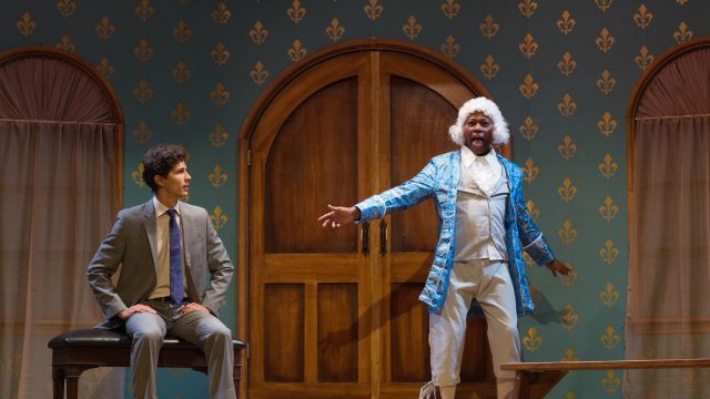 Jean-Michel (Nikita Burshteyn) and Jacob (Brian Yates Sharber*) discuss their plan.