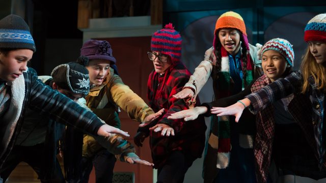 The "wimps" (Mario Gianni Herrera, David Rukin, Jonah Broscow*, Panita Serizawa, Charlotte Ying Levy, and Chloe Dalzell) wait for the day payback will come to their bullies.