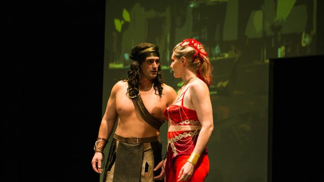 Video game characters Feldrick (Tyler McKenna) and Morwyn (Annemaria Rajala) inhabit the world of Spearlight.