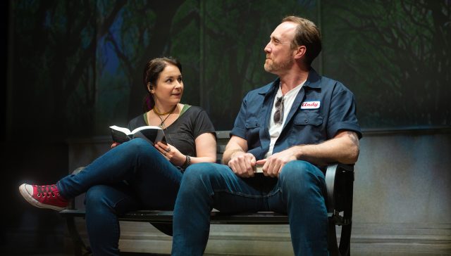 Betty (Lori Prince) has a chance meeting with Andy (Will Springhorn, Jr.) in the park.