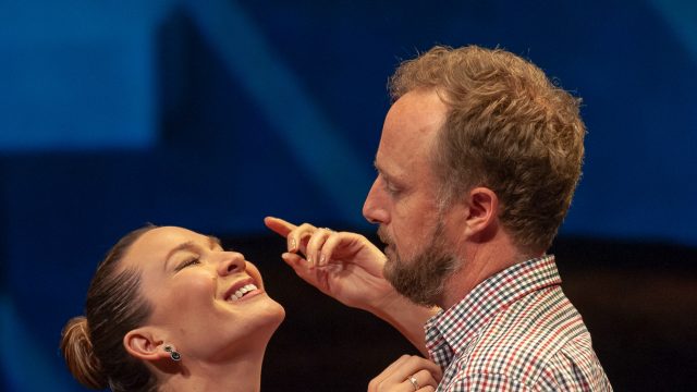 Samantha (Charisse Loriaux*) and Ben (Cassidy Brown*) in 'You Mean to Do Me Harm' at San Francisco Playhouse.