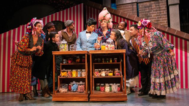 Bert (Wiley Naman Strasser), Mary Poppins (El Beh) and Ensemble.