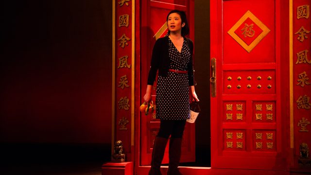 Lauren (Krystle Piamonte) explores the mysteries of the Yee Fung Toy Family Association in 'King of the Yees' at San Francisco Playhouse.