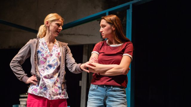 Kit (Arwen Anderson*) and her daughter Blaze (Isabel Langen) share a moment in 'A White Girl's Guide to International Terrorism'.