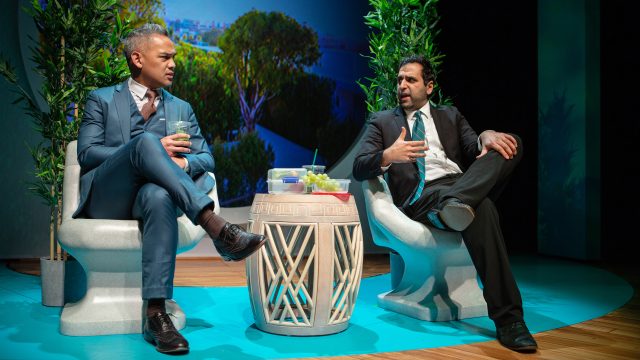 Fred (Ryan Morales) and Raj (Bobak Cyrus Bakhtiari*) enjoy their lunch at the office while sharing their dreams with one another.