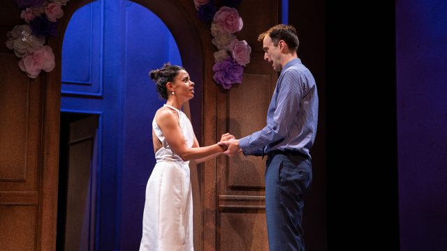 Jordan (Kyle Cameron*) comforts Vanessa (Nicole-Azalee Danielle*) during an emotional moment right before her wedding.