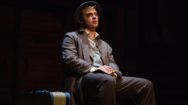 Clifford Bradshaw (Atticus Shaindlin*) reminisces about his time in Berlin in 'Cabaret' at San Francisco Playhouse.