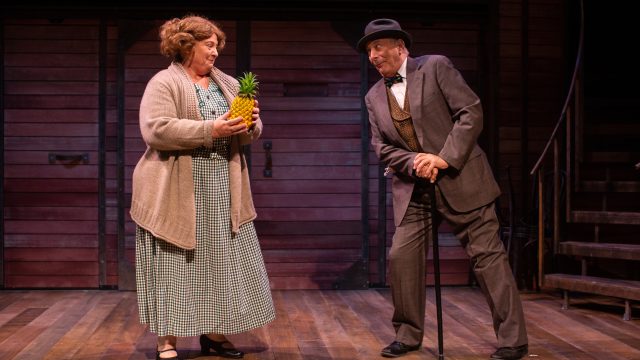 Fräulein Schneider (Jennie Brick*) and Herr Schultz (Louis Parnell*) share a moment in 'Cabaret' at San Francisco Playhouse.
