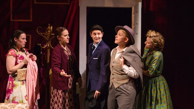 In 1955, the first meeting of the Daughters of Bilitis gets off to an uneven start as members Evelyn (Olivia Levine), Mal (Katie Rubin), Griff (Molly Shaiken), Shorty (Em Lee Reaves), and Peggy (Erin Anderson) meet for the first time.