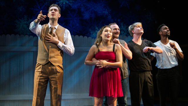The residents of Punxsutawney, PA, admire the fireworks on Groundhog Day. Featuring (r-l): Dean Linnard*, Danielle Philapil, Michael Motroni, Cameron La Brie, and Montel Anthony Nord.