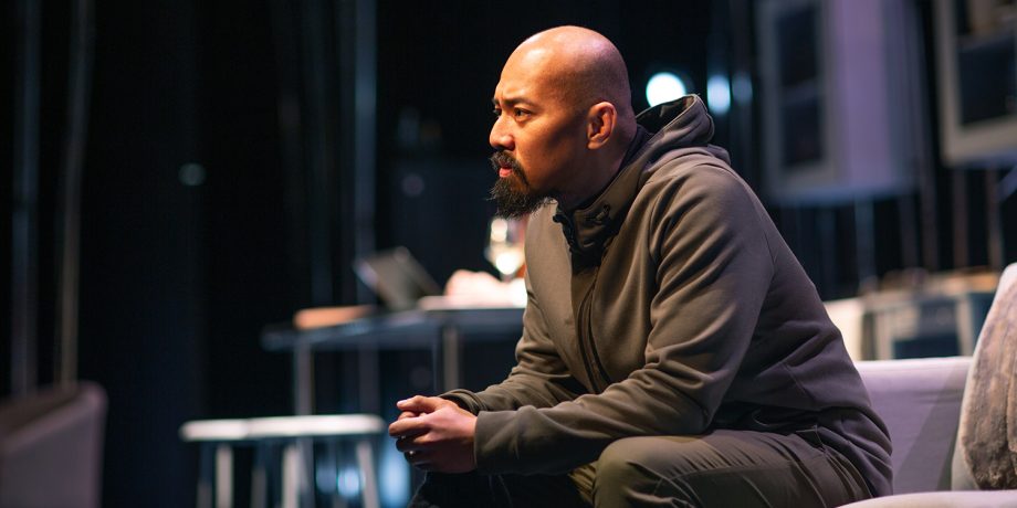 Letter Writer #3 (Jomar Tagatac) ponders his life choices in 'Tiny Beautiful Things' at San Francisco Playhouse.