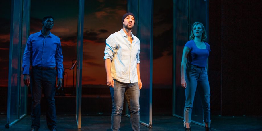 Rodney Earl Jackson Jr., John Paul Gonzalez, and Cate Hayman in 'Songs for a New World' at San Francisco Playhouse.