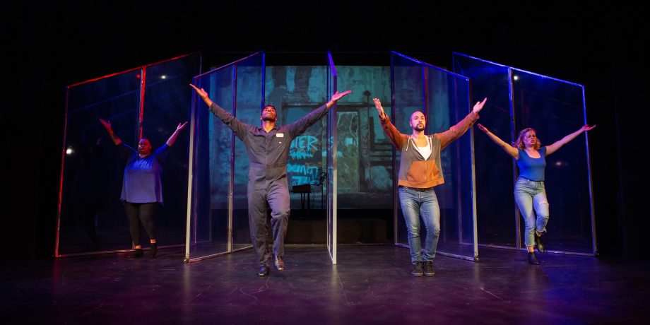 Katrina Lauren McGraw, Rodney Earl Jackson Jr., John Paul Gonzalez, and Cate Hayman in 'Songs for a New World' at San Francisco Playhouse.