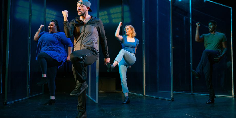 Katrina Lauren McGraw, John Paul Gonzalez, Cate Hayman, and Rodney Earl Jackson Jr. in 'Songs for a New World' at San Francisco Playhouse.