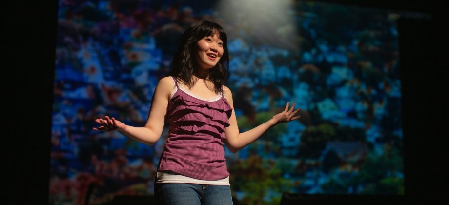Tina (Monica Ho*) talks about small town life in Pennsylvania in 'The Song of Summer' at San Francisco Playhouse. The Song of Summer at San Francisco Playhouse - Photo by Jessica Palopoli
