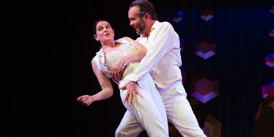 Melissa WolfKlain* and Keith Pinto* in Starting Here, Starting Now at San Francisco Playhouse. Melissa WolfKlain* and Keith Pinto* in Starting Here, Starting Now at San Francisco Playhouse.