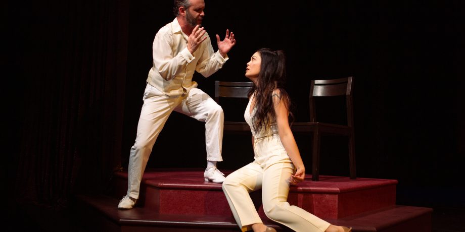 Keith Pinto* and Rinabeth Apostol* in Starting Here, Starting Now at San Francisco Playhouse. Keith Pinto* and Rinabeth Apostol* in Starting Here, Starting Now at San Francisco Playhouse.