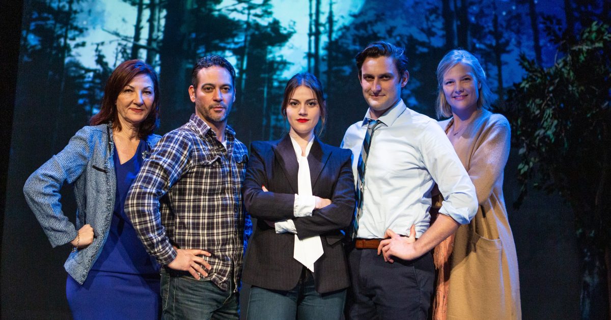 The cast of 'Heroes of the Fourth Turning' at San Francisco Playhouse: Susi Damilano*, Johnny Moreno*, Ash Malloy*, Josh Schell*, Wera von Wulfen.