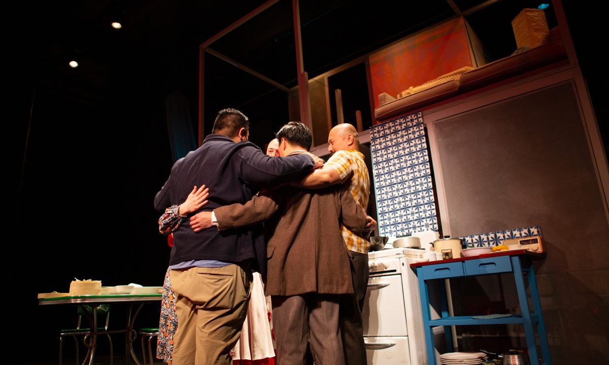 Director Jeffrey Lo (left) and the cast of 'The Paper Dreams of Harry Chin' at San Francisco Playhouse.