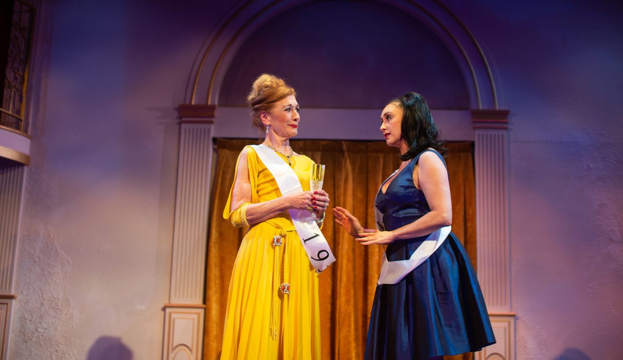 Phyllis Rogers Stone (Maureen McVerry*, left) and Sally Durant Plummer (Natascia Diaz*, right) reunite.