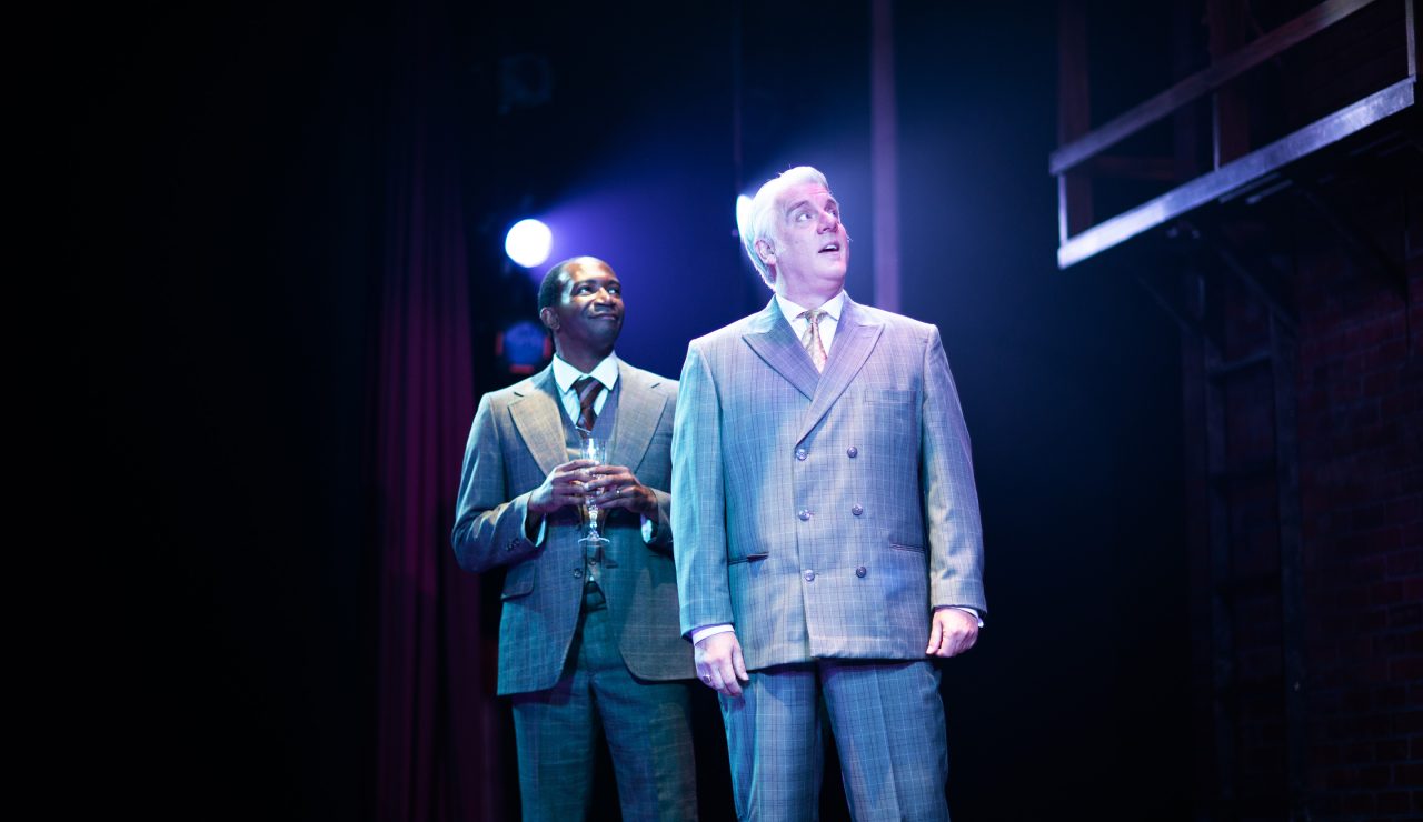 Buddy Plummer (Anthony Rollins-Mullens*, left) and Benjamin Stone (Chris Vettel*, right) remember Waiting for the Girls Upstairs.