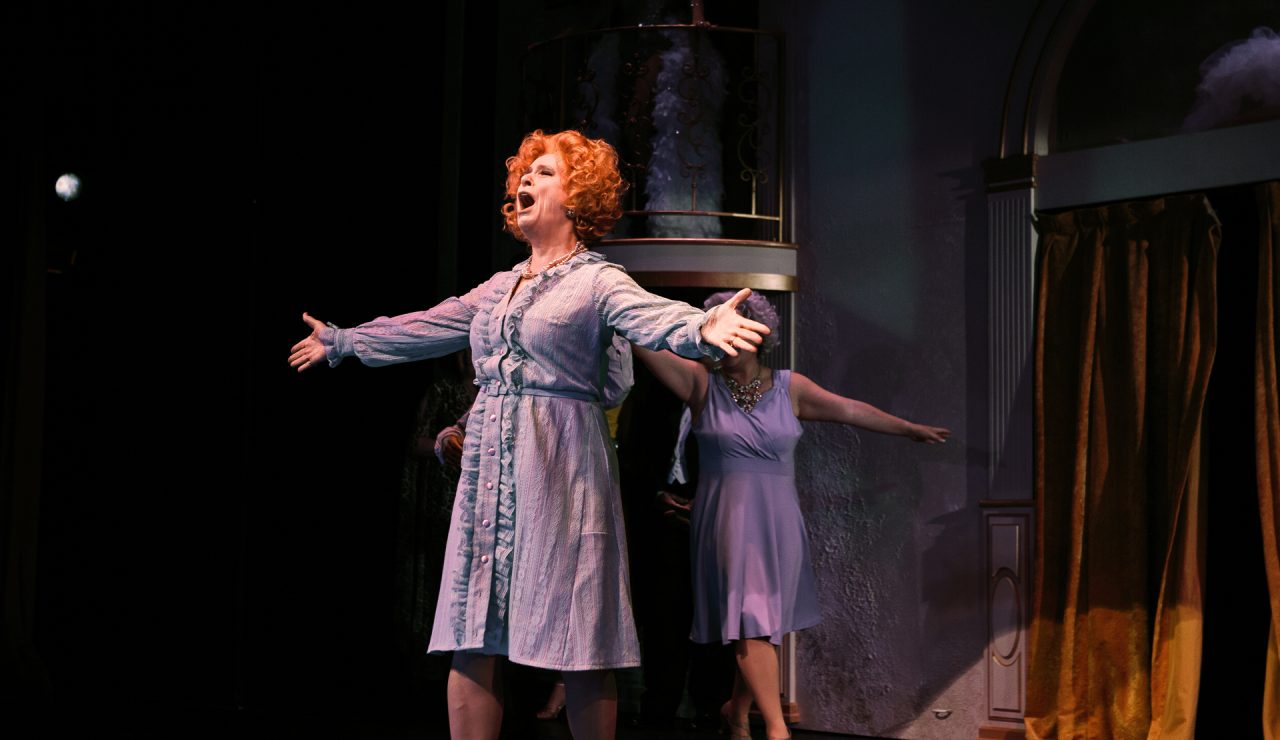 Former Follies performer Hattie Walker (Lucinda Hitchcock Cone*) reflects on her career, singing the legendary 'Broadway Baby' (Eiko Yamamoto as Emily Whitman, in the background).