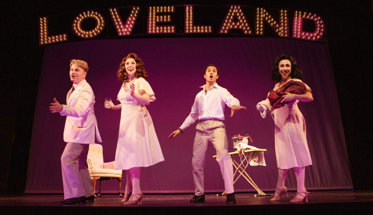 Cameron La Brie as Young Ben, Danielle Cheiken as Young Sally, Chachi Delgado as Young Buddy, and Samantha Rose Cárdenas* as Young Sally, depict the 'Follies of Youth.'