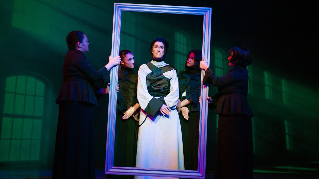 CBPR
With over 30 years of experience, Carla Befera Public Relations has managed public relations, marketing, media buying, and promotions for hundreds of regional theatre companies, national Broadway tours, dance, opera, symphony, and other arts organizations, in addition to various events and businesses.
Navigation
Home
About
Clients
Coverage
Press Materials
Contact
Contact
info@cb-pr.com
1404 Bryant Street
Palo Alto, CA 94301
© Carla Befera & Company 2017
Rosalind (River Navaille) feels constrained by their role in society, encircled by court members (l to r: Renee Rogoff, Jillian A. Smith, Sophia Alawi, Emily Dwyer) in San Francisco Playhouse's musical version of "As You Like It," performing now through January 14, 2023.