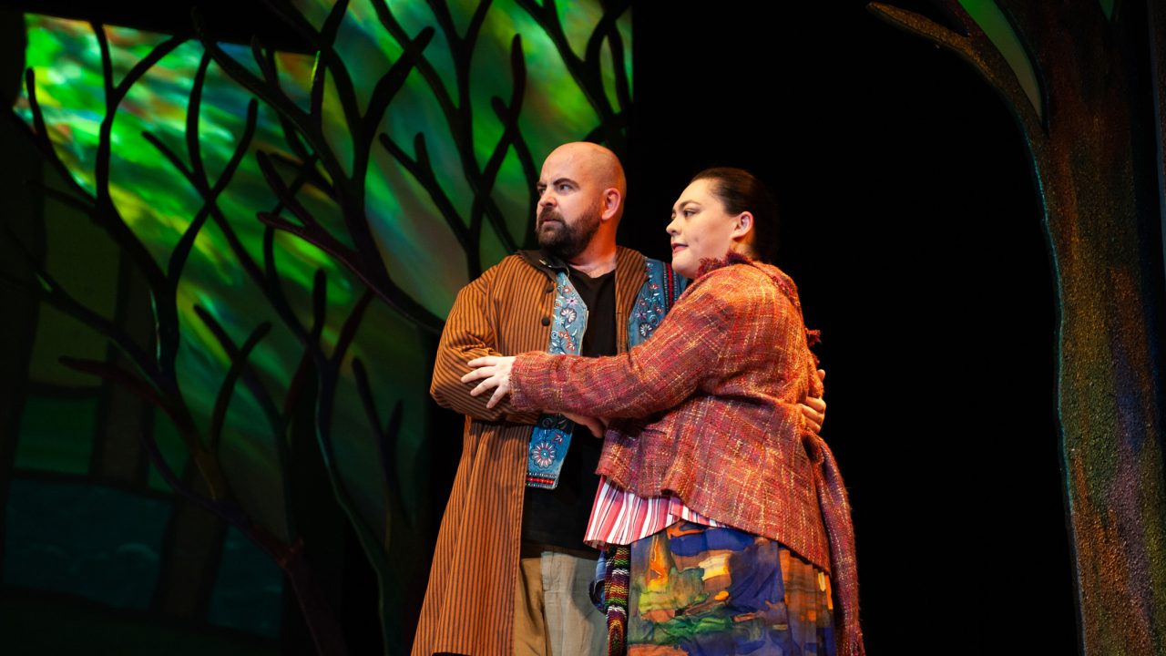 Papa (Göran Norquist) and Mama Corin (Renee Rogoff) encounter newcomers to the forest of Arden in San Francisco Playhouse's musical version of "As You Like It," performing now through January 14, 2023.