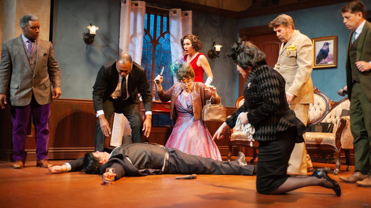 Wadsworth and the guests of Boddy Manor discover a body in San Francisco Playhouse's "Clue," performing March 9 - April 22.