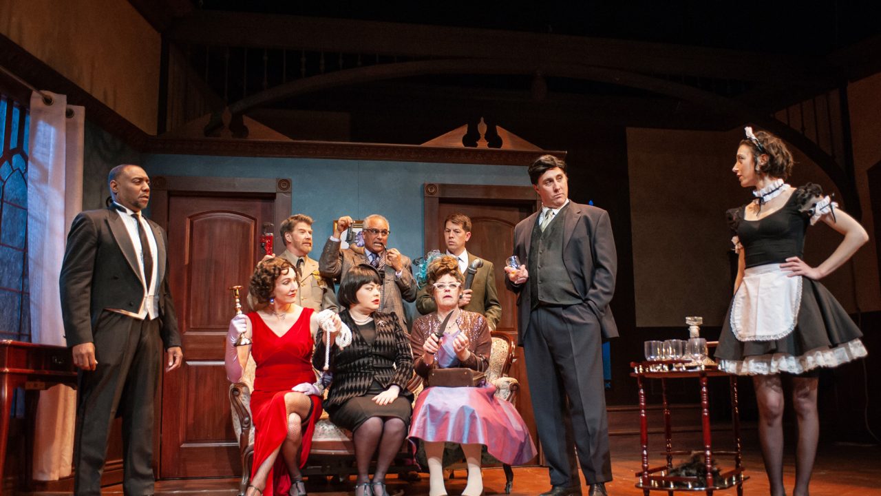 The occupants of Boddy Manor reveal a shocking twist in San Francisco Playhouse's "Clue," performing March 9 - April 22. Clue