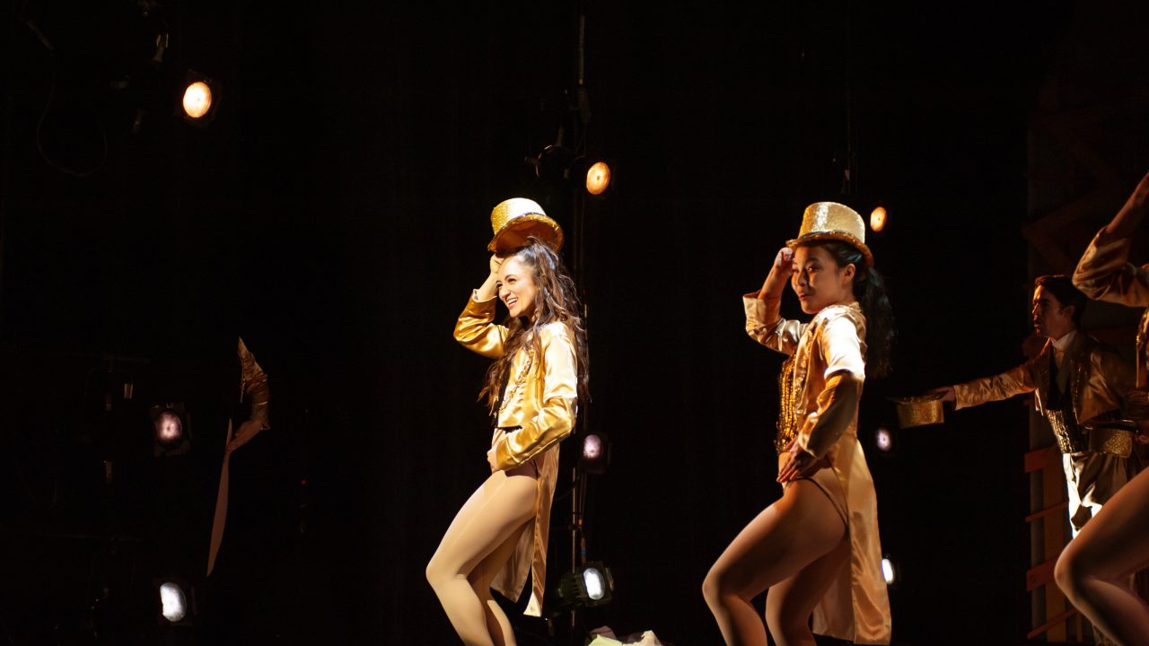 Dancers (Jillian A. Smith, Ruri Kodama, Tony Conaty) strike a pose in San Francisco Playhouse's "A Chorus Line," performing June 22 - September 9.