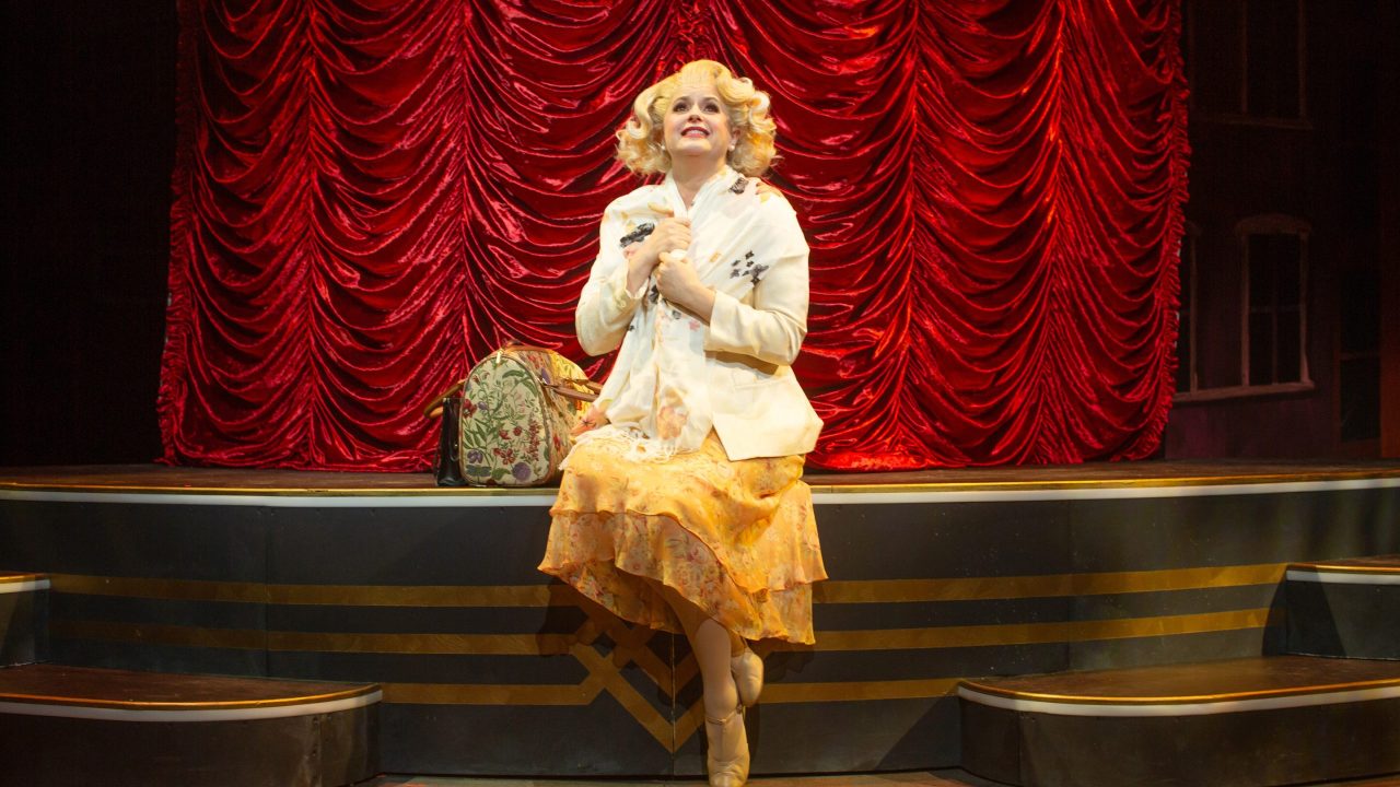 Burlesque performer Adelaide (Melissa WolfKlain) has a dream of settling down in San Francisco Playhouse's "Guys and Dolls," performing November 16, 2023 - January 13, 2024.