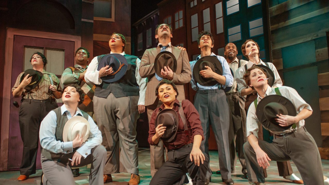 The sinners seek thrills in San Francisco Playhouse's "Guys and Dolls," performing November 16, 2023 - January 13, 2024.