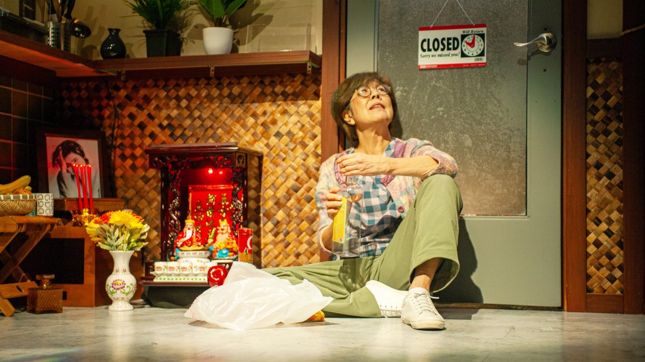 Lan (Sharon Omi) worries for the restaurant's future in San Francisco Playhouse's World Premiere Play "My Home on the Moon," performing January 25 - February 24.