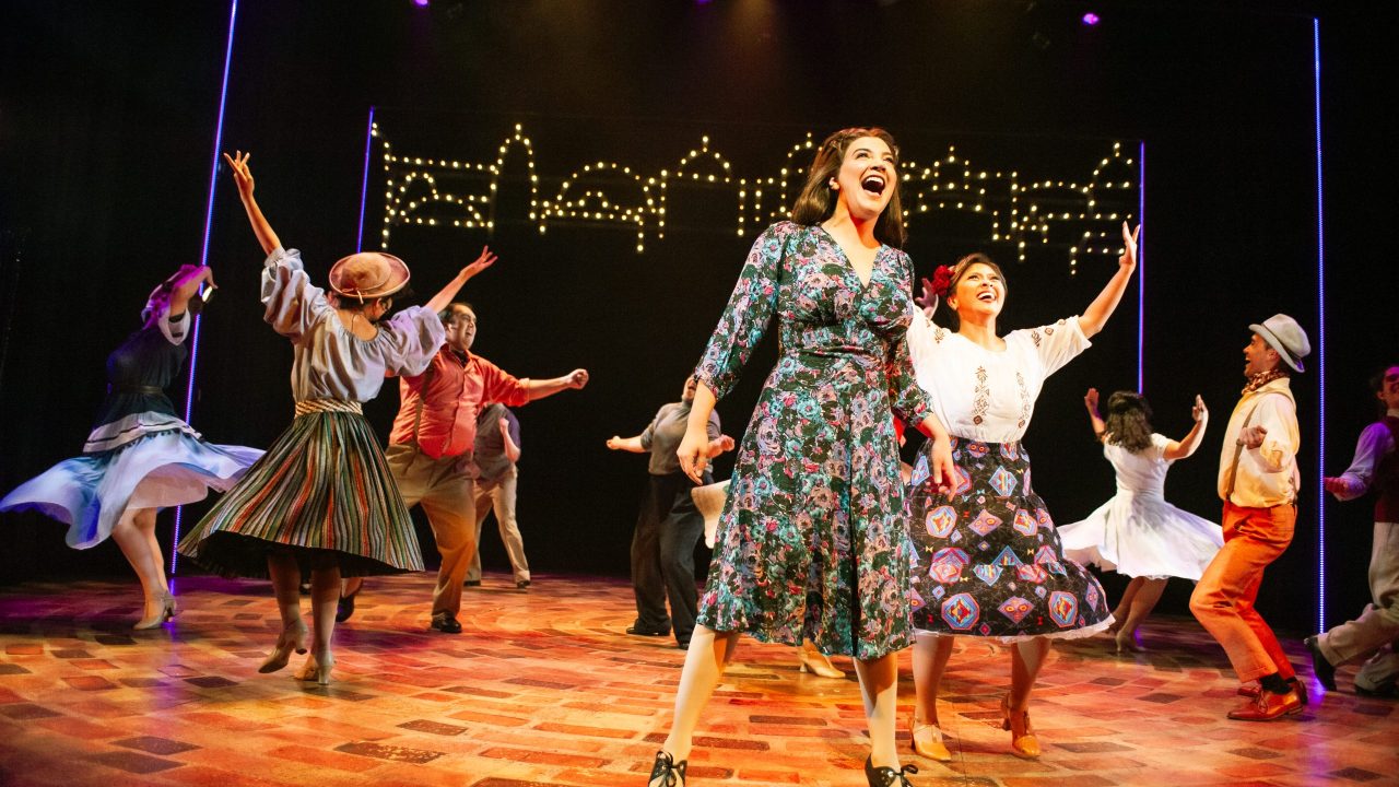 Sophia Alawi (center) and the cast of San Francisco Playhouse's "Evita," performing June 27 - September 7, 2024. Sophia Alawi (center) and the cast of San Francisco Playhouse's "Evita," performing June 27 - September 7, 2024.