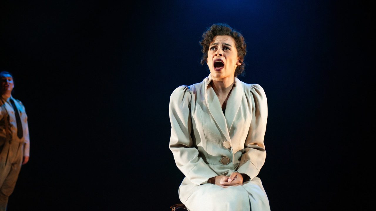 Perón's mistress (Chanel Tilghman) contemplates her fate in San Francisco Playhouse's "Evita," performing June 27 - September 7, 2024. Perón's mistress (Chanel Tilghman) contemplates her fate in San Francisco Playhouse's "Evita," performing June 27 - September 7, 2024.