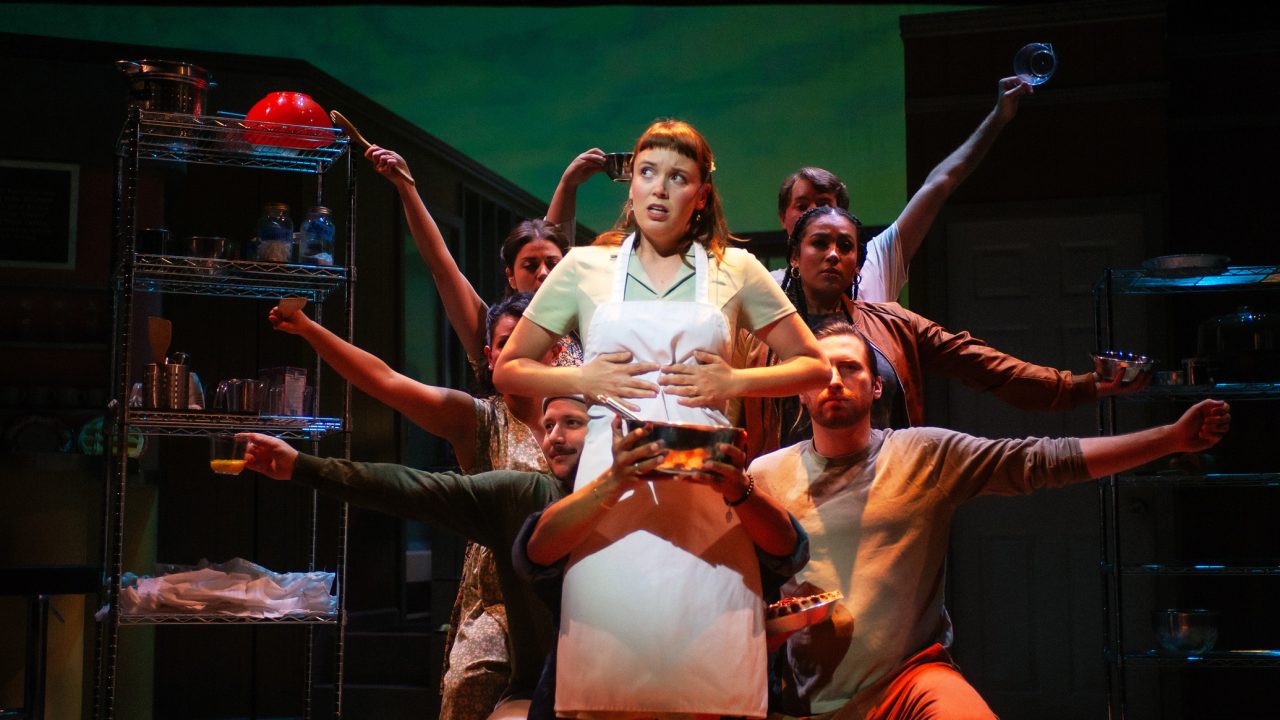 Jenna (Ruby Day) wonders about her future with a baby on the way in "Waitress," presented by San Francisco Playhouse November 21 – January 18. "Waitress" production photo.