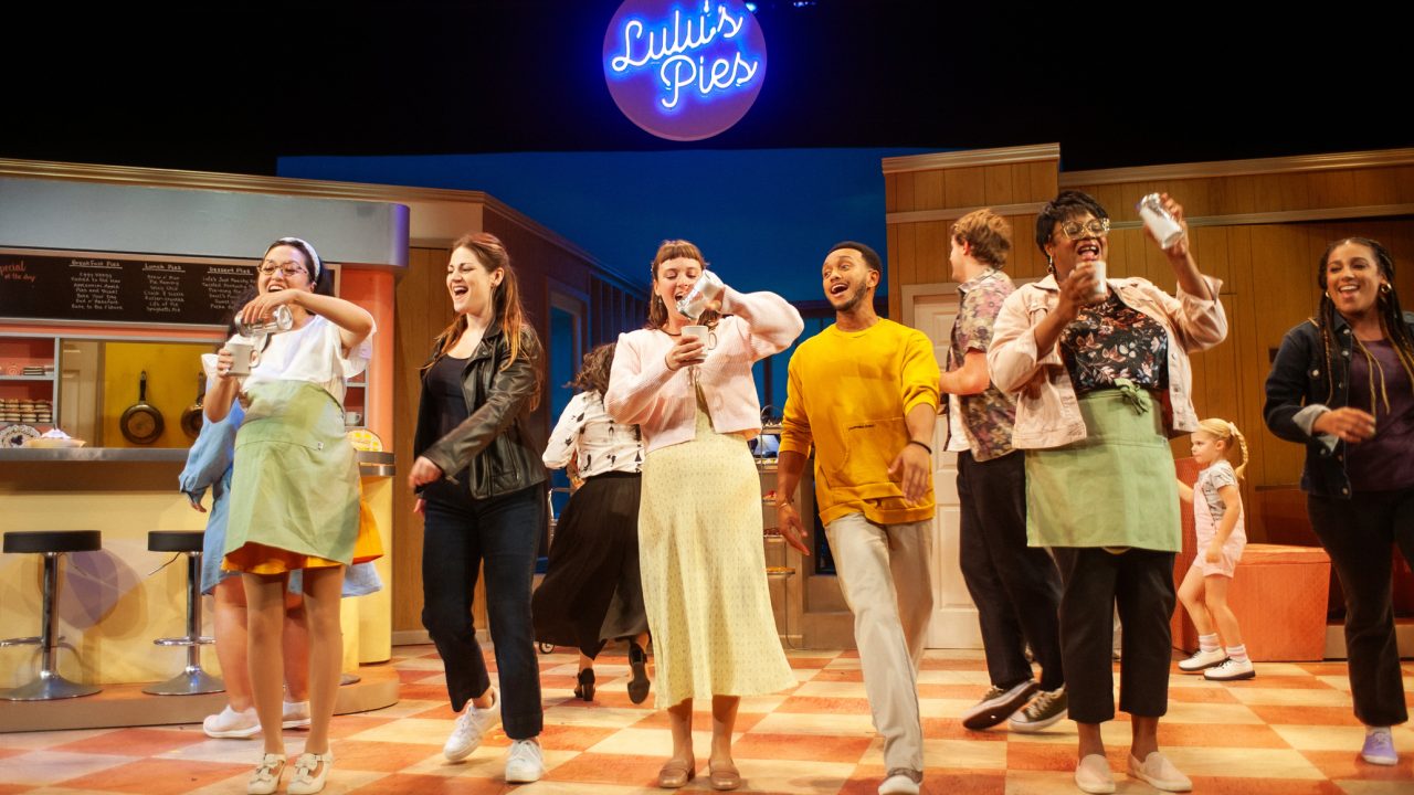 The cast of "Waitress," presented by San Francisco Playhouse November 21 – January 18. "Waitress" production photo.