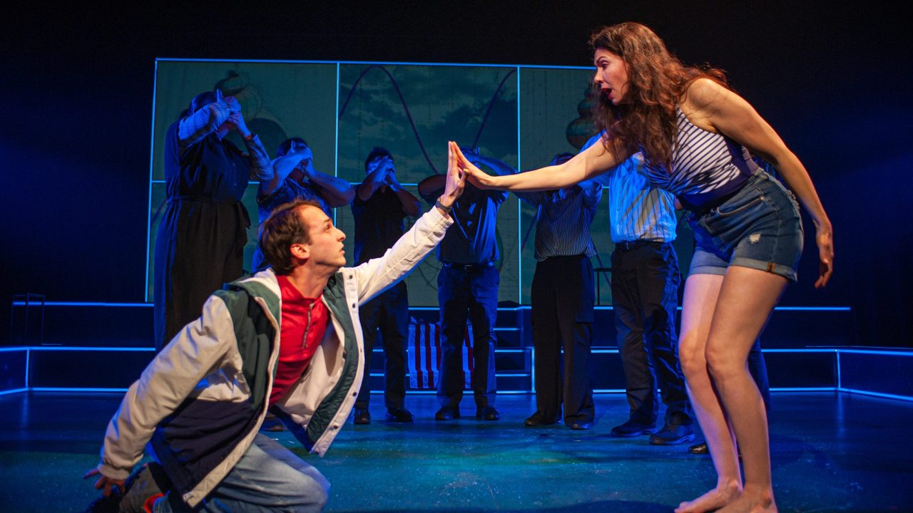 Christopher (Brendan Looney) reaches out to his mother Judy (Liz Sklar) in San Francisco Playhouse's "The Curious Incident of the Dog in the Night-Time," performing May 1 - June 21. Christopher (Brendan Looney) reaches out to his mother Judy (Liz Sklar) in San Francisco Playhouse's "The Curious Incident of the Dog in the Night-Time," performing May 1 - June 21.