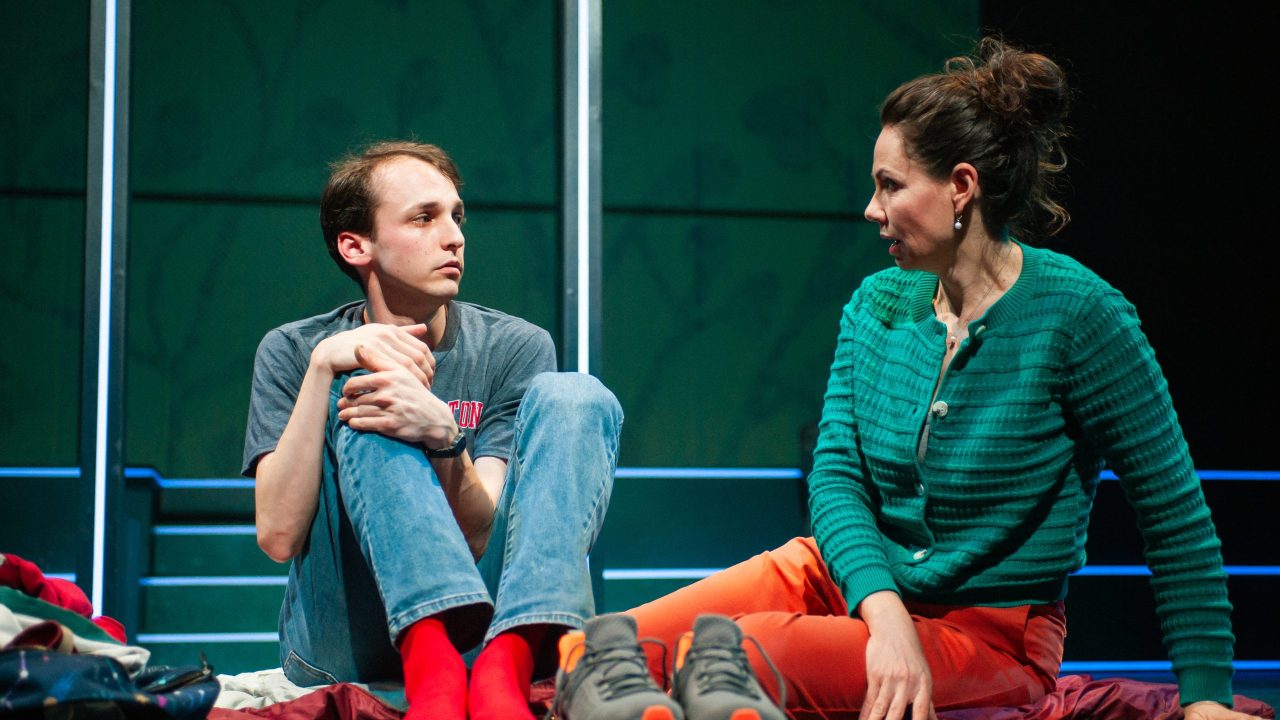 Christopher (Brendan Looney) listens to his mother Judy (Liz Sklar) in San Francisco Playhouse's "The Curious Incident of the Dog in the Night-Time," performing May 1 - June 21. Christopher (Brendan Looney) listens to his mother Judy (Liz Sklar) in San Francisco Playhouse's "The Curious Incident of the Dog in the Night-Time," performing May 1 - June 21.