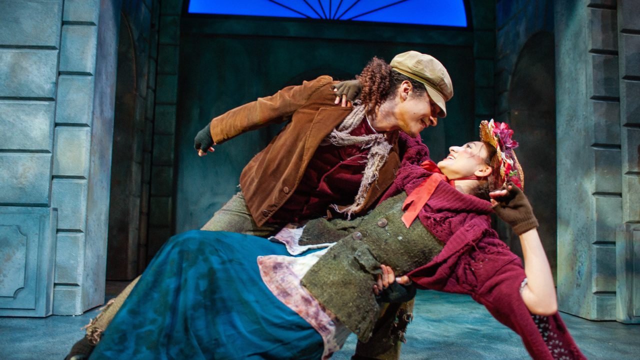 Jamie (Chachi Delgado) dips Eliza (Jillian A. Smith) in San Francisco Playhouse's "My Fair Lady," performing July 3 - September 13, 2025. Jamie (Chachi Delgado) dips Eliza (Jillian A. Smith) in San Francisco Playhouse's "My Fair Lady," performing July 3 - September 13, 2025.