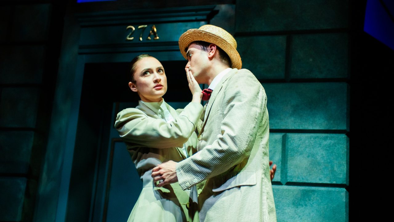 Eliza Doolittle (Jillian A. Smith) blocks advances from Freddy Eynsford-Hill (Nicholas Tabora) in San Francisco Playhouse's "My Fair Lady," performing July 3 - September 13, 2025. Eliza Doolittle (Jillian A. Smith) blocks advances from Freddy Eynsford-Hill (Nicholas Tabora) in San Francisco Playhouse's "My Fair Lady," performing July 3 - September 13, 2025.