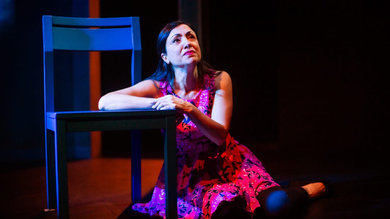 Hend Ayoub in 'Home?A Palestinian Woman's Pursuit of Life, Liberty & Happiness'. Photo by Jessica Palopoli. Hend Ayoub in 'Home?A Palestinian Woman's Pursuit of Life, Liberty & Happiness'. Photo by Jessica Palopoli.